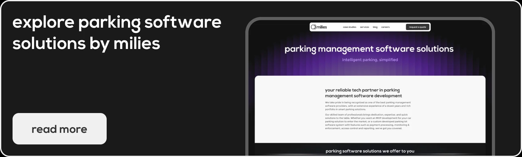 Explore parking software solutions by Milies